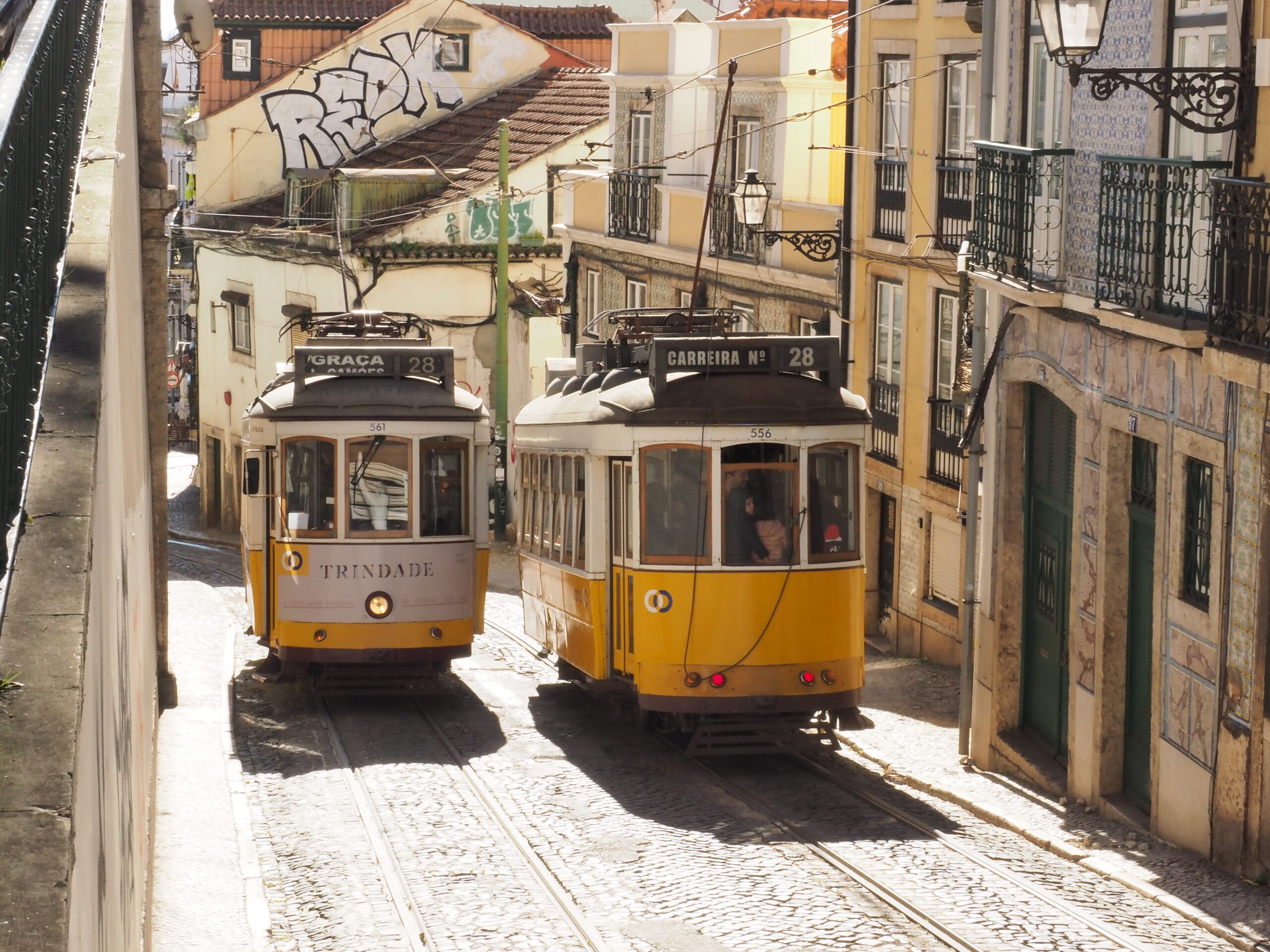 Busse und Bahnen in Lissabon